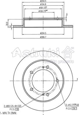 Ashuki K016-50 - Bremžu diski ps1.lv