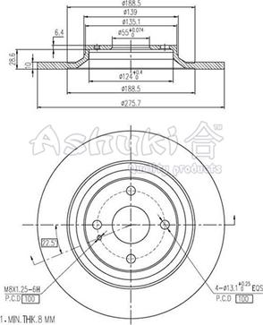 Ashuki M606-44 - Bremžu diski ps1.lv