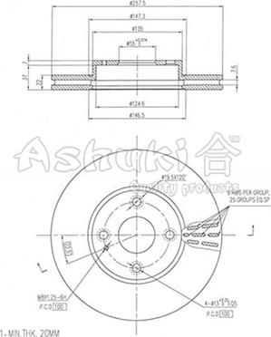 Ashuki M606-60 - Bremžu diski ps1.lv