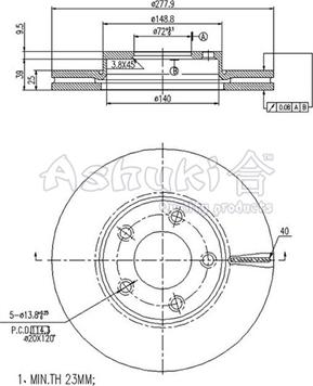 Ashuki M606-35 - Bremžu diski ps1.lv