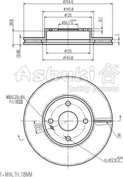 Ashuki M613-10 - Bremžu diski ps1.lv