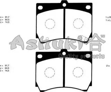 Ashuki M045-05 - Bremžu uzliku kompl., Disku bremzes ps1.lv