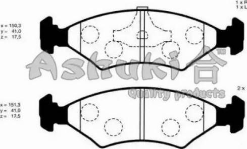 Ashuki M041-11 - Bremžu uzliku kompl., Disku bremzes ps1.lv