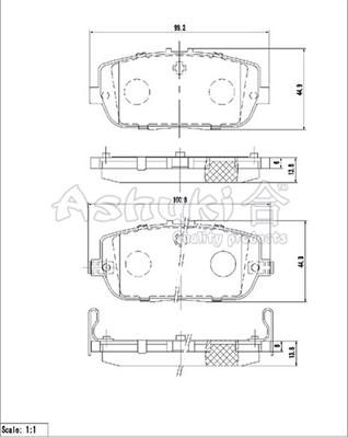 Ashuki M054-08 - Bremžu uzliku kompl., Disku bremzes ps1.lv