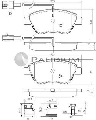 Ashuki P1-1482 - Bremžu uzliku kompl., Disku bremzes ps1.lv