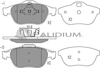 Ashuki P1-1057 - Bremžu uzliku kompl., Disku bremzes ps1.lv