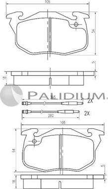 Ashuki P1-1384 - Bremžu uzliku kompl., Disku bremzes ps1.lv