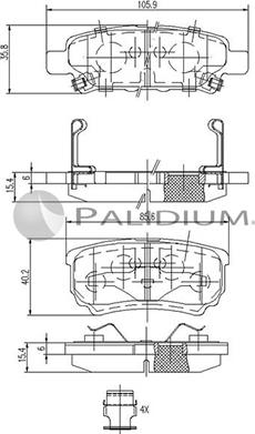 Ashuki P1-1292 - Bremžu uzliku kompl., Disku bremzes ps1.lv