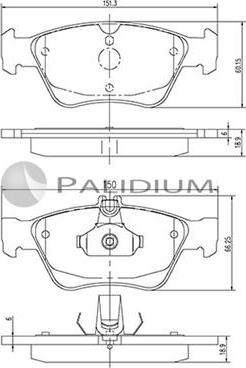 Ashuki P1-1218 - Bremžu uzliku kompl., Disku bremzes ps1.lv