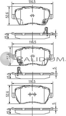 Ashuki P1-1237 - Bremžu uzliku kompl., Disku bremzes ps1.lv