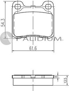 Ashuki P1-1221 - Bremžu uzliku kompl., Disku bremzes ps1.lv