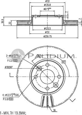 Ashuki P330-044 - Bremžu diski ps1.lv