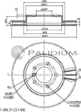 Ashuki P330-047 - Bremžu diski ps1.lv