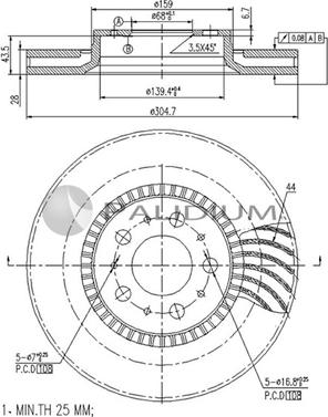 Ashuki P330-055 - Bremžu diski ps1.lv