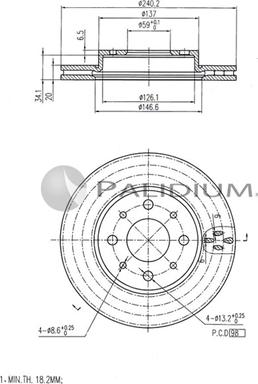 Ashuki P330-058 - Bremžu diski ps1.lv