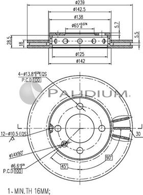 Ashuki P330-065 - Bremžu diski ps1.lv