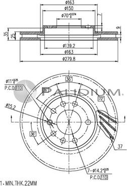 Ashuki P330-007 - Bremžu diski ps1.lv