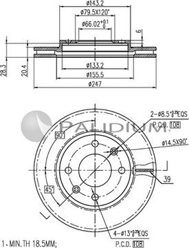 Ashuki P330-035 - Bremžu diski ps1.lv