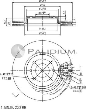 Ashuki P330-032 - Bremžu diski ps1.lv