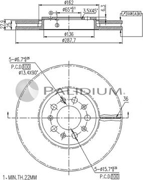 Ashuki P330-025 - Bremžu diski ps1.lv