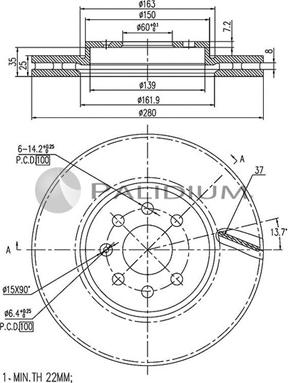 Ashuki P330-027 - Bremžu diski ps1.lv