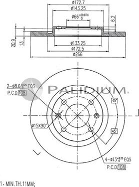 Ashuki P330-073 - Bremžu diski ps1.lv