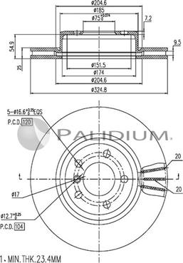 Ashuki P330-156 - Bremžu diski ps1.lv