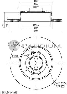 Ashuki P330-105 - Bremžu diski ps1.lv