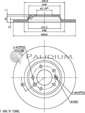 Ashuki P330-108 - Bremžu diski ps1.lv