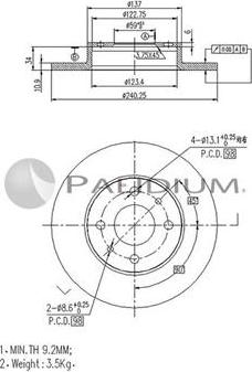 Ashuki P331-048 - Bremžu diski ps1.lv