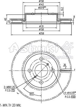 Ashuki T602-62 - Bremžu diski ps1.lv