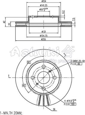 Ashuki T602-30 - Bremžu diski ps1.lv