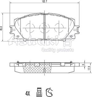 Ashuki T114-55 - Bremžu uzliku kompl., Disku bremzes ps1.lv