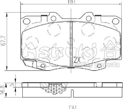 Ashuki T112-45 - Bremžu uzliku kompl., Disku bremzes ps1.lv