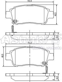 Ashuki T112-75 - Bremžu uzliku kompl., Disku bremzes ps1.lv