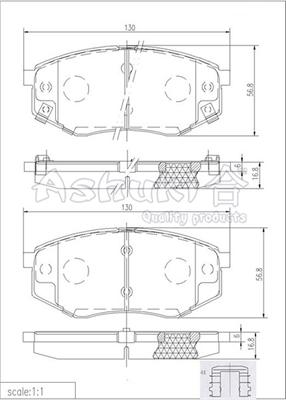 Ashuki Y029-50 - Bremžu uzliku kompl., Disku bremzes ps1.lv