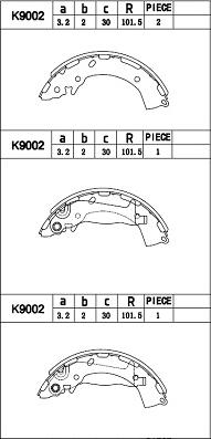 Asimco K9002 - Bremžu loku komplekts ps1.lv