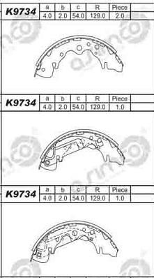 Asimco K9734 - Bremžu loku komplekts ps1.lv