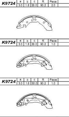 Asimco K9724 - Bremžu loku komplekts ps1.lv