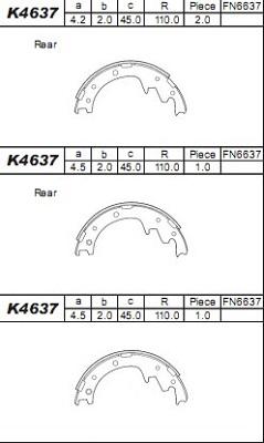 Asimco K4637 - Bremžu loku komplekts ps1.lv