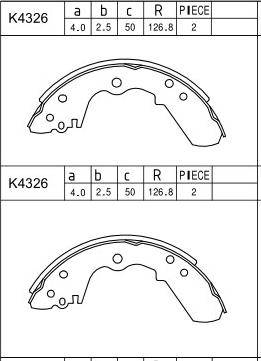 Asimco K4326 - Bremžu loku komplekts ps1.lv