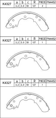 Asimco K4327 - Bremžu loku komplekts ps1.lv