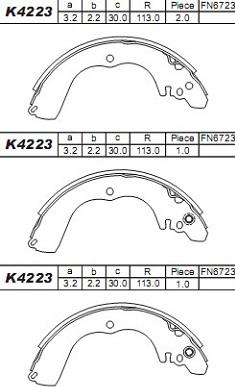 Asimco K4223 - Bremžu loku komplekts ps1.lv