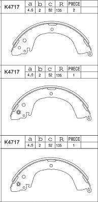 Asimco K4717 - Bremžu loku komplekts ps1.lv