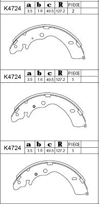 Asimco K4724 - Bremžu loku komplekts ps1.lv