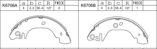 Asimco K6706 - Bremžu loku komplekts ps1.lv