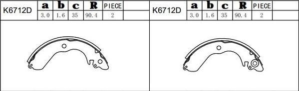 Asimco K6712D - Bremžu loku komplekts ps1.lv