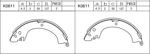 Asimco K0611 - Bremžu loku komplekts ps1.lv