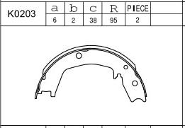 Asimco K0203 - Bremžu loku komplekts ps1.lv