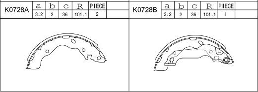 Asimco K0728 - Bremžu loku komplekts ps1.lv